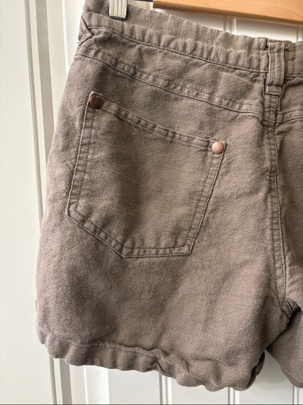 Dylan Women’s Casual‎ green/Brown linen blend Shorts - Picture 8 of 9